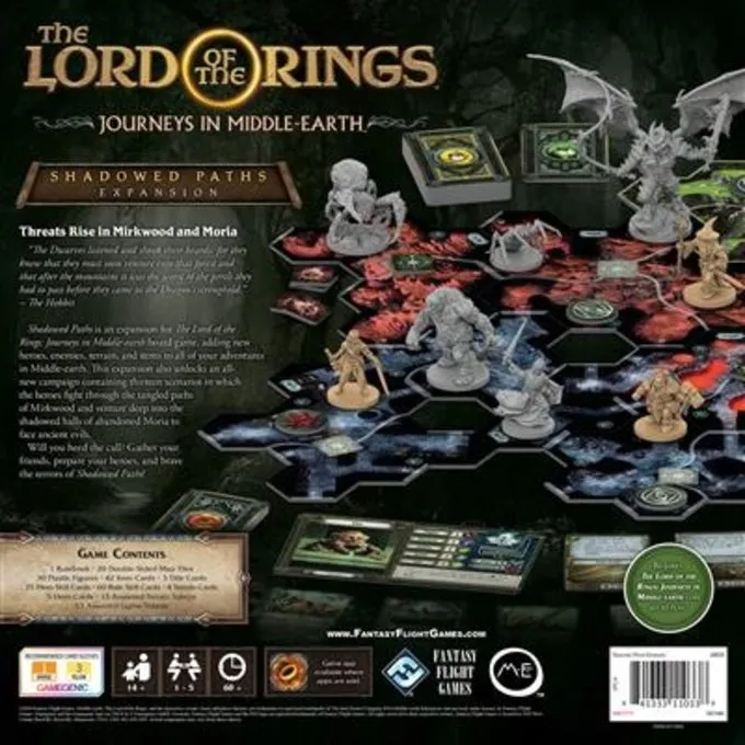 FANTASY FLIGHT GAMES LotR Journeys In Middle Earth Shadowed Paths - Billede 2